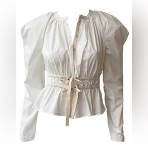 Ulla Johnson Cream Long Sleeve Edena Blouse size 12